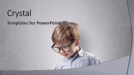  Presentation with maroon grey - Slide set consisting of pediatric psychology - adorable little boy portrait background and a  colored foreground