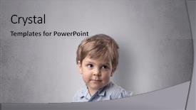  Presentation with empty - Slide deck consisting of pediatric psychology - adorable little boy portrait background and a  colored foreground