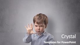  Presentation with empty - PPT theme featuring pediatric psychology - adorable little boy portrait background and a  colored foreground