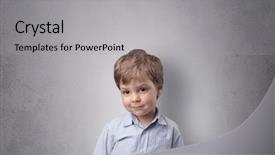  Presentation with pediatric - Presentation design consisting of pediatric psychology - adorable little boy portrait background and a light gray colored foreground