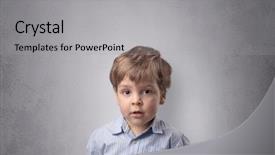  Presentation with empty - Theme having pediatric psychology - adorable little boy portrait background and a light gray colored foreground