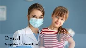  Presentation with doctor office - Amazing slides having pediatric surgery - doctor and little girl backdrop and a light blue colored foreground