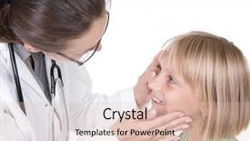  Presentation with pediatric - Presentation theme with pediatric surgery - doctor examining little child girl background and a lemonade colored foreground