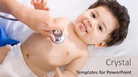  Presentation with cute baby - Presentation theme enhanced with pediatrician checking cute baby boy background and a coral colored foreground