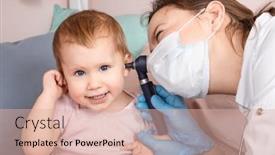  Presentation with baby girl - Theme having pediatrician-examines-ear-of-baby background and a lemonade colored foreground