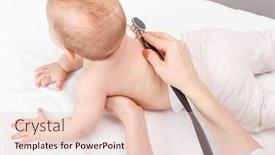  Presentation with heart beat - PPT layouts with pediatrician-examines-happy-six-month background and a lemonade colored foreground