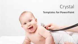  Presentation with heart beat - PPT layouts enhanced with pediatrician-examines-happy-six-month background and a white colored foreground