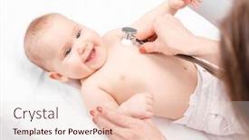  Presentation with heart beat - Amazing slide deck having pediatrician-examines-happy-six-month backdrop and a lemonade colored foreground