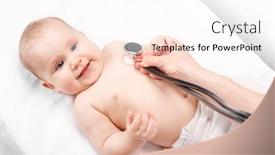  Presentation with heart beat - Cool new slide deck with pediatrician-examines-happy-six-month backdrop and a sky blue colored foreground