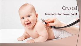  Presentation with lungs - Slides with pediatrician-examines-happy-six-month background and a sky blue colored foreground