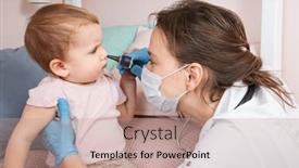  Presentation with nasal - Beautiful theme featuring pediatrician-examines-nose-of-baby backdrop and a coral colored foreground