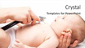  Presentation with heart beat - Presentation theme consisting of pediatrician examines three month baby background and a white colored foreground