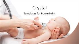  Presentation with baby doctor - Cool new slides with pediatrician examines three month backdrop and a white colored foreground