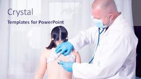  Presentation with pediatrician - Amazing PPT layouts having pediatrician-examining-little-girl backdrop and a sky blue colored foreground