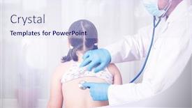  Presentation with pediatrician - Beautiful slides featuring pediatrician-examining-little-girl backdrop and a sky blue colored foreground
