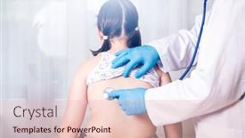  Presentation with pediatrician - PPT theme with pediatrician-examining-little-girl background and a lemonade colored foreground
