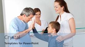  Presentation with pediatrician - Presentation featuring pediatrician-greets-boy background and a light blue colored foreground
