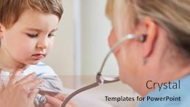  Presentation with lungs - Beautiful slide deck featuring pediatrician-listening-to-the-lungs backdrop and a coral colored foreground