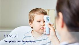  Presentation with fever - Amazing slide set having pediatrician-measuring-a-child-s backdrop and a sky blue colored foreground