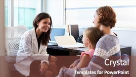  Presentation with mother child - Slide deck consisting of pediatrician meeting with mother background and a tawny brown colored foreground
