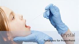  Presentation with pediatrician - Cool new PPT theme with pediatrician-or-doctor-taking-saliva backdrop and a light blue colored foreground