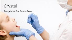  Presentation with pediatrician - Beautiful PPT layouts featuring pediatrician-or-doctor-taking-saliva backdrop and a sky blue colored foreground