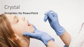  Presentation with pediatrician - Colorful PPT layouts enhanced with pediatrician-or-doctor-taking-saliva backdrop and a white colored foreground