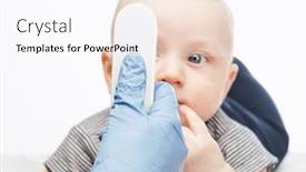  Presentation with nurse baby - Slide deck with pediatrician-or-nurse-checks-baby background and a sky blue colored foreground