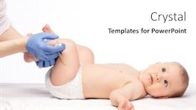  Presentation with vaccine baby - Theme having pediatrician-or-nurse-giving background and a white colored foreground