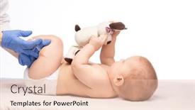  Presentation with vaccine baby - Amazing PPT theme having pediatrician-or-nurse-giving backdrop and a lemonade colored foreground