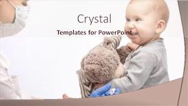  Presentation with vaccine baby - PPT theme with pediatrician-or-nurse-giving background and a sky blue colored foreground