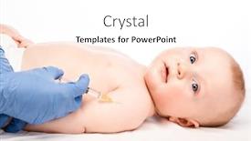  Presentation with vaccine baby - Cool new PPT theme with pediatrician-or-nurse-giving backdrop and a white colored foreground