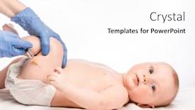  Presentation with vaccine baby - Slide set enhanced with pediatrician-or-nurse-giving background and a white colored foreground