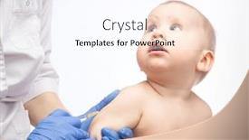  Presentation with vaccine baby - Beautiful presentation theme featuring pediatrician-or-nurse-ready backdrop and a pink colored foreground