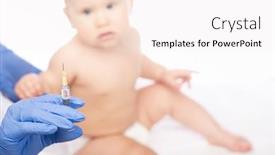  Presentation with vaccine baby - Cool new presentation theme with pediatrician-or-nurse-ready backdrop and a sky blue colored foreground