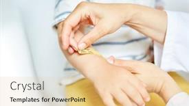  Presentation with plaster - Cool new PPT layouts with pediatrician-puts-a-plaster backdrop and a lemonade colored foreground