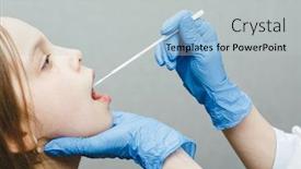  Presentation with pediatrician - Cool new slide deck with pediatrician-taking-saliva-test-sample backdrop and a light gray colored foreground