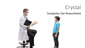  Presentation with pediatrician - Beautiful presentation featuring pediatrician-wearing-a-face-mask backdrop and a white colored foreground
