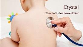  Presentation with doctor black children - Presentation theme featuring medical pediatrie - children's doctor exams infant background and a lemonade colored foreground