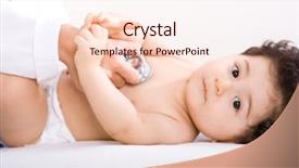  Presentation with baby doctor - Presentation having medical pediatrie - cute baby boy at doctor's background and a lemonade colored foreground