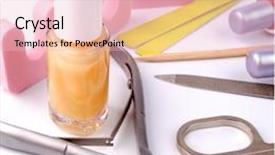  Presentation with beauty - Colorful presentation theme enhanced with pedicure beauty set on white background backdrop and a lemonade colored foreground