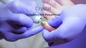  Presentation with clinic - Presentation theme featuring pedicure-specialist-works background and a light blue colored foreground