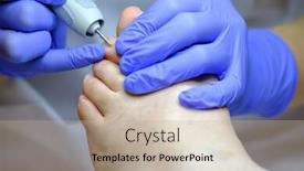  Presentation with work in clinic dental surgery - Colorful presentation enhanced with pedicure specialist works with the patient in clinic backdrop and a mint green colored foreground