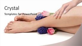  Presentation with manicure - Slides featuring pedicured feet manicured hands background and a white colored foreground