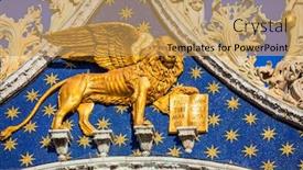  Presentation with lion - Amazing PPT layouts having pediment-is-decorated backdrop and a yellow colored foreground