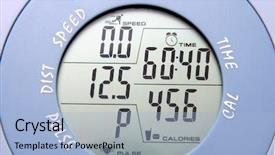  Presentation with bike - Audience pleasing PPT theme consisting of pedometer - gym bike meter backdrop and a  colored foreground