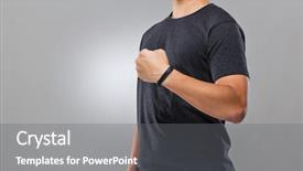  Presentation with activity - Cool new presentation theme with pedometer - man with activity tracker backdrop and a gray colored foreground