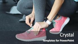  Presentation with gps vehicle tracker - PPT theme consisting of pedometer - young woman with fitness tracker background and a dark gray colored foreground