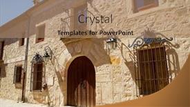  Presentation with village - Presentation theme consisting of pedraza-village-segovia-province-castilla background and a coral colored foreground