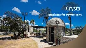  Presentation with fort - Amazing slide set having pedro in cebu city philippine backdrop and a ocean colored foreground